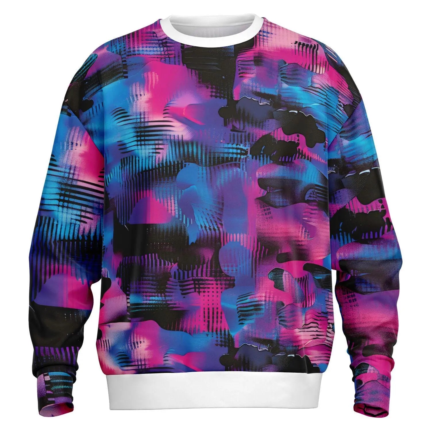 Oversized Subliminal Bright Colors Sweatshirt Heavyweight AOP Urban Streetwear Unisex Bold Graphic Pullover for Fashion Love - Toddcraft