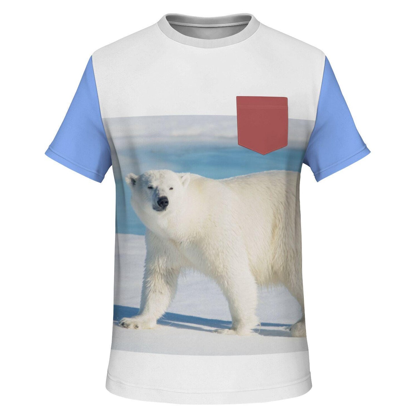 Polar Bear Pocket T-Shirt Sublimation AOP Design Customizable Vibrant All Over Print Tee Unique Gift - Toddcraft