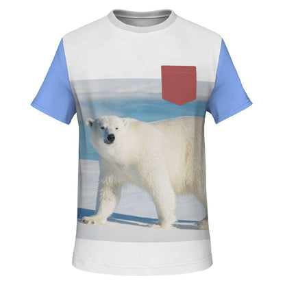 Polar Bear Pocket T-Shirt Sublimation AOP Design Customizable Vibrant All Over Print Tee Unique Gift - Toddcraft