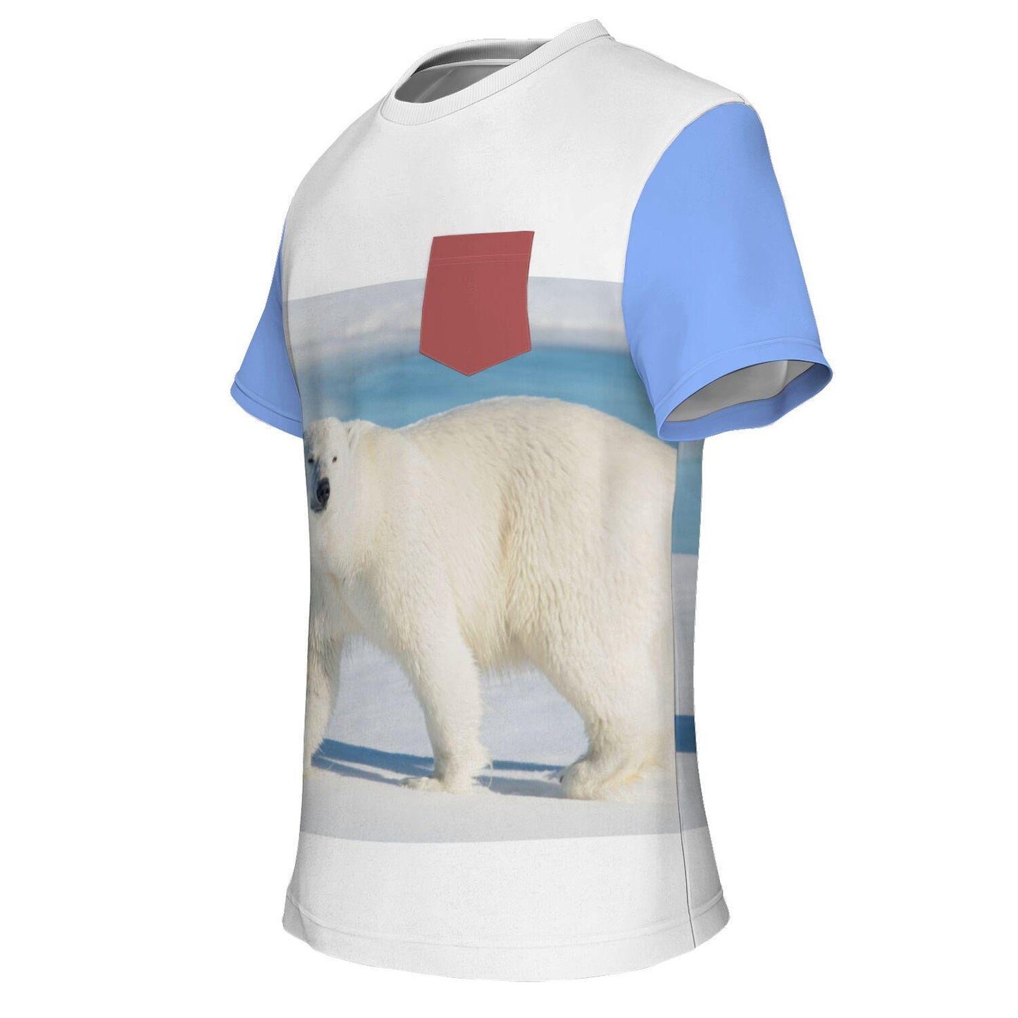 Polar Bear Pocket T-Shirt Sublimation AOP Design Customizable Vibrant All Over Print Tee Unique Gift - Toddcraft