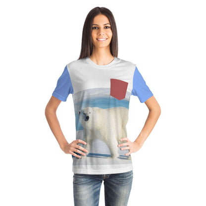 Polar Bear Pocket T-Shirt Sublimation AOP Design Customizable Vibrant All Over Print Tee Unique Gift - Toddcraft