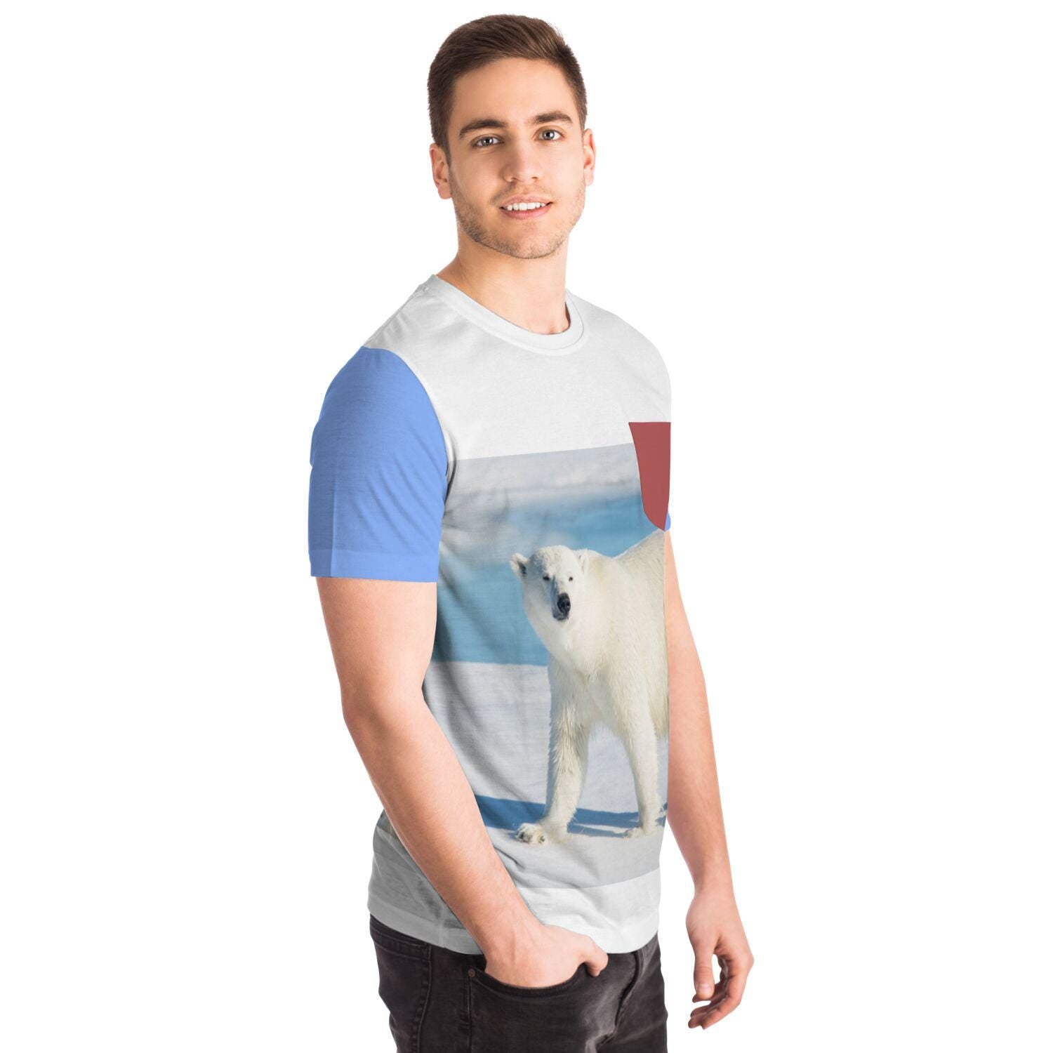 Polar Bear Pocket T-Shirt Sublimation AOP Design Customizable Vibrant All Over Print Tee Unique Gift - Toddcraft