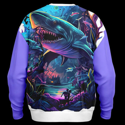 Shark Oversized Sweatshirt Heavyweight Pullover AOP Graphic Hoodie Casual Loose Fit Cozy Top - Toddcraft