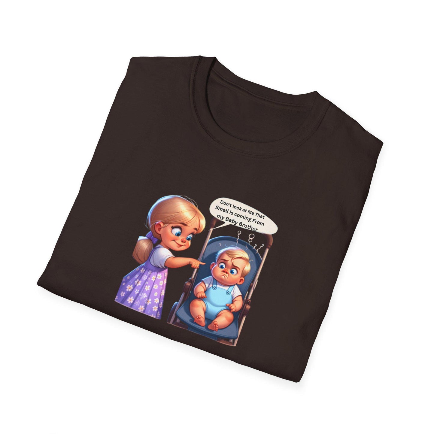 Funny Baby Brother T-Shirt That Smell Is Not From Me Sibling Gift Unisex Soft Tee for Daughter & Son - Toddcraft