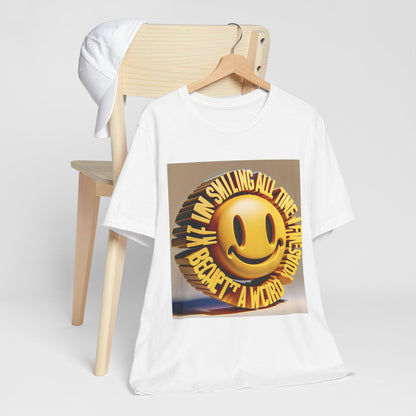 Uplifting Unisex Smiling Jersey Tee - Spread Positivity with Cheerful Vibes Apparel - Toddcraft