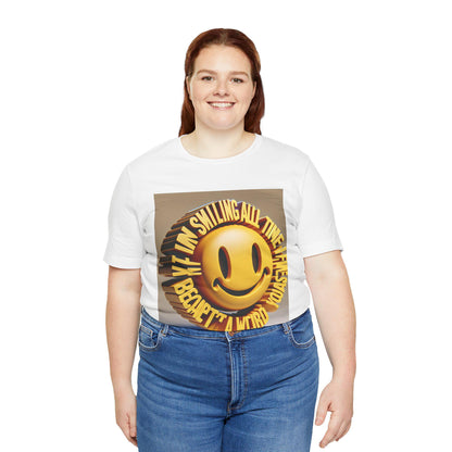 Uplifting Unisex Smiling Jersey Tee - Spread Positivity with Cheerful Vibes Apparel - Toddcraft
