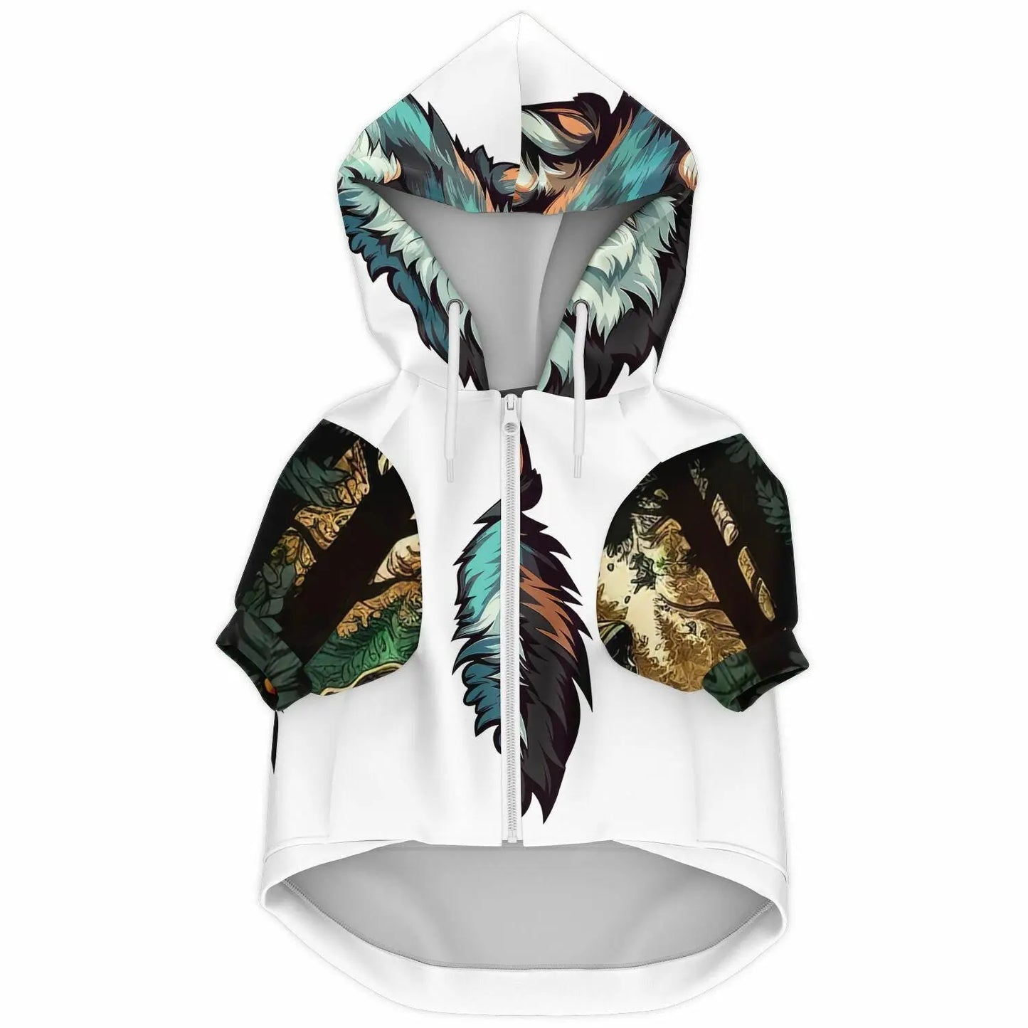 Athletic Dog Zip-Up Hoodie with German Shepherd & Wolf Forest Design  Unique All-Over Print for Animal Lovers - Toddcraft
