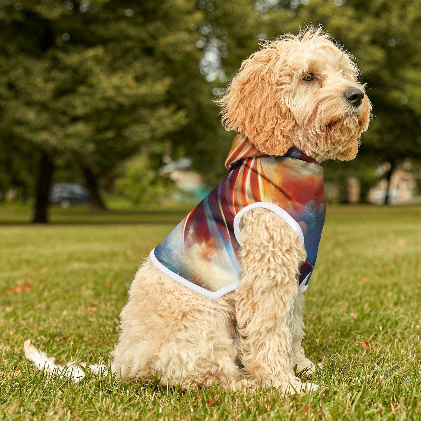 Pet Hoodie Red White & Blue American Flag Independence Day Shirt for Proud Pets Unique Design - Toddcraft