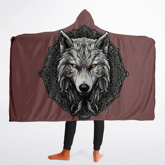 Wolf Youth Hooded Blanket Sherpa - Cozy All Over Print Warm Kids Throw for Boys & Girls - Toddcraft