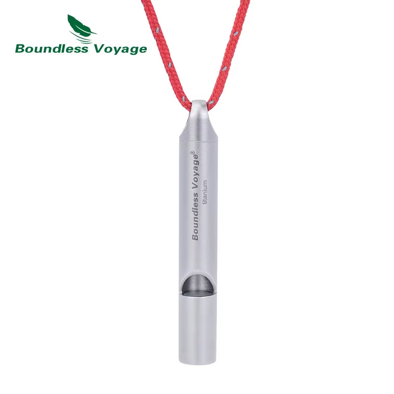 Titanium Emergency Whistle Camping Signal Whistle Hiking Coaches Training Sports Keychain Whistle Ti9014O