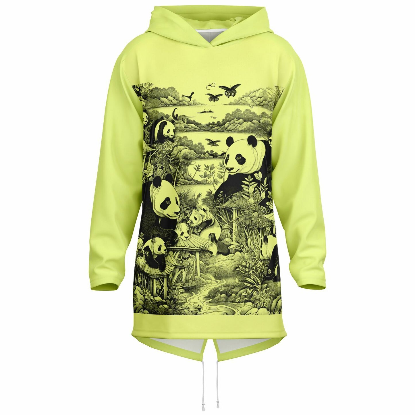 Heavyweight Elongated Hoodie - AOP Panda - Toddcraft