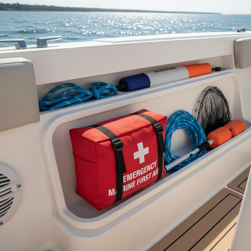 First aid kit in boat storage