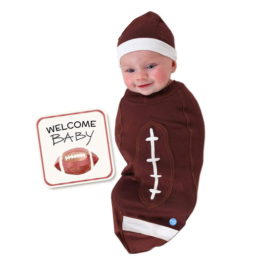 Football Baby cocoon swaddle matching headpiece - Toddcraft