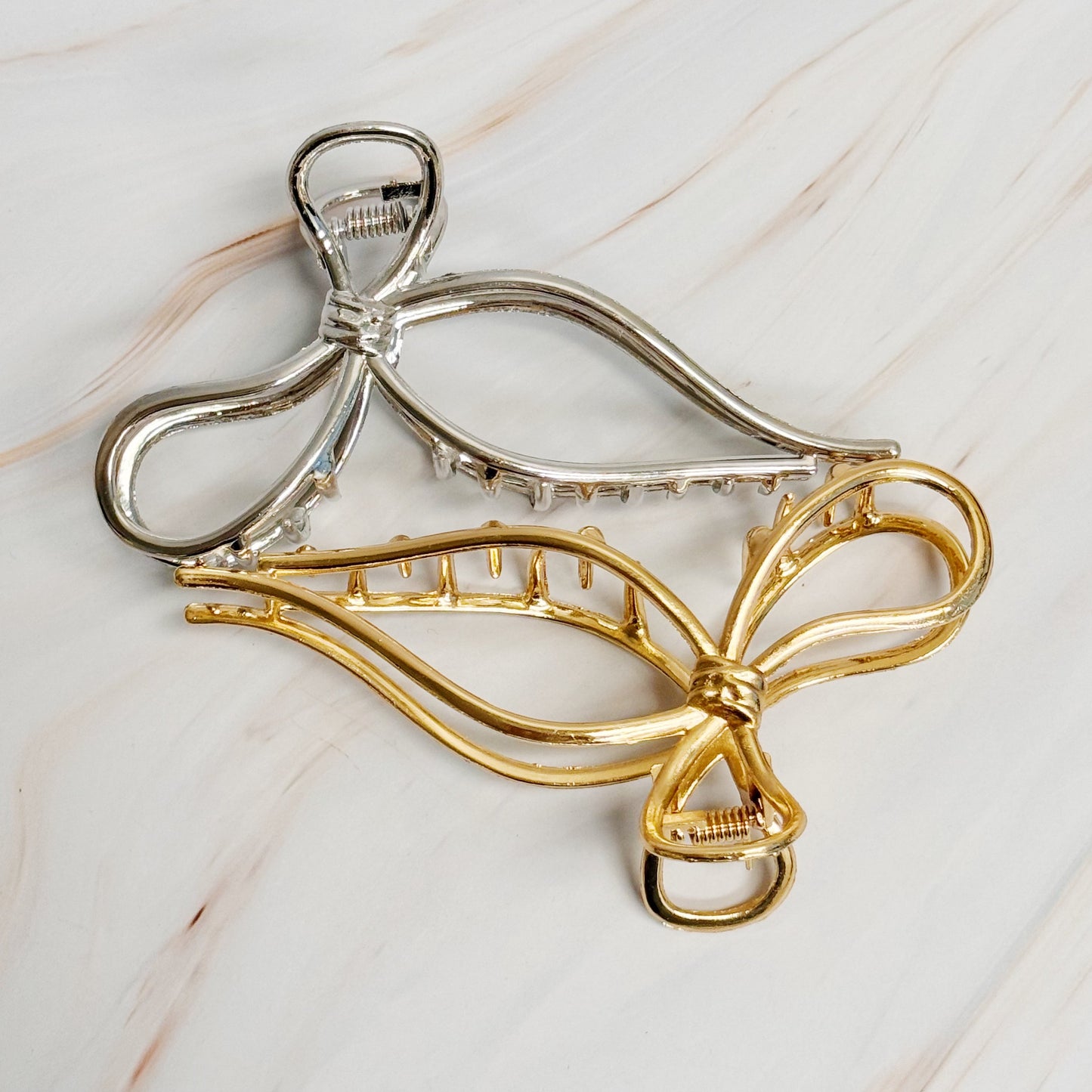 Metal Bow Hair Claw Set Of 2 | Fashionable Hair Accessories - Toddcraft