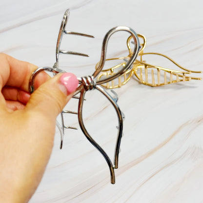 Metal Bow Hair Claw Set Of 2 | Fashionable Hair Accessories - Toddcraft