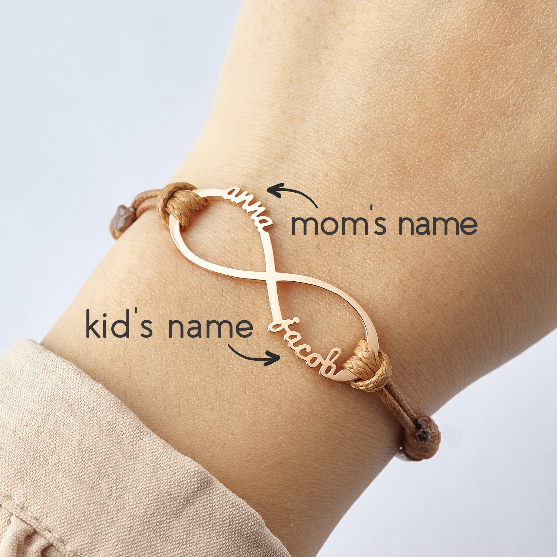 Mom Bracelet With Kids Names, Infinity Bracelet With Names,Mom Jewelry - Toddcraft