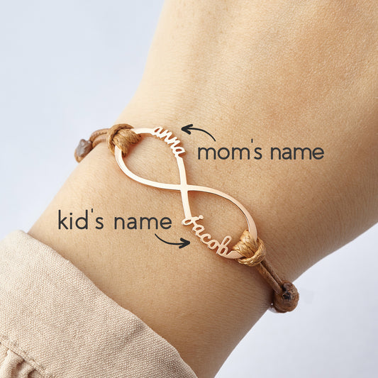 Mom Bracelet With Kids Names, Infinity Bracelet With Names,Mom Jewelry - Toddcraft