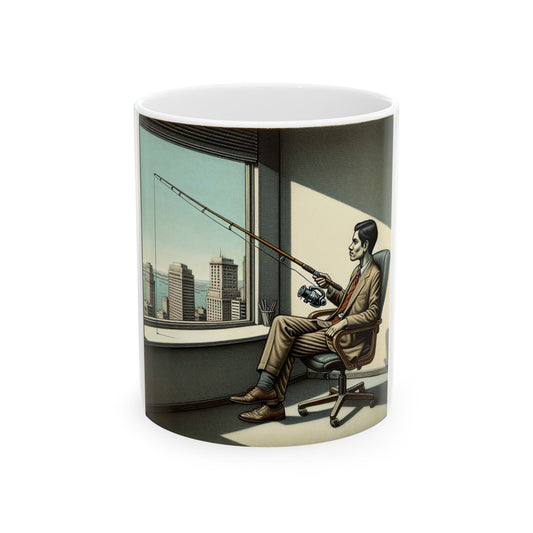 Ceramic 11oz Coffee Mug - Perfect Everyday Drinkware for Home or Office,fishing, from the office, fishing dreaming