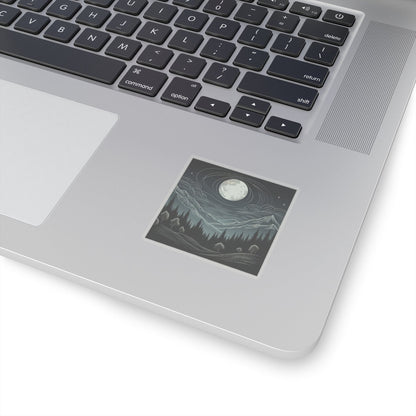 Enchanting Moon and Forest Night Scene Sticker for Water Bottles, Laptops, and Outdoor Enthusiasts - Toddcraft