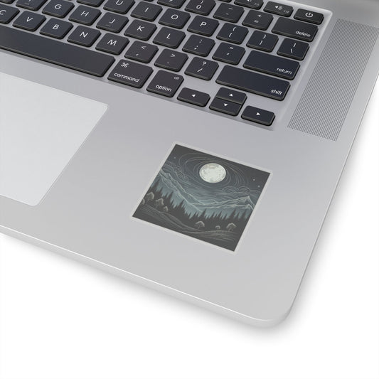 Enchanting Moon and Forest Night Scene Sticker for Water Bottles, Laptops, and Outdoor Enthusiasts - Toddcraft