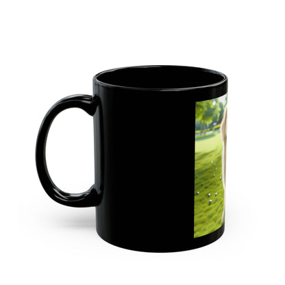 Black Mug (11oz, 15oz) dog mug 3d, golden retriever, mans best friend, cute pet,likeable pet