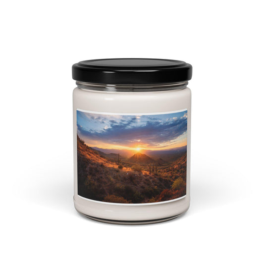 Sunset Scented Soy Candle 9oz  Eco-Friendly Gift for Nature Lovers & Students, Hand-Poured, Relaxing Aromatherapy Candle - Toddcraft