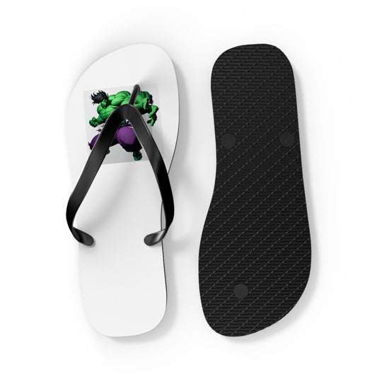 Vintage Hulk Flip Flops: Nerdy Comic Beach Sandals for Kids, Retro Summer Shoes, Unique Gift Idea - Toddcraft