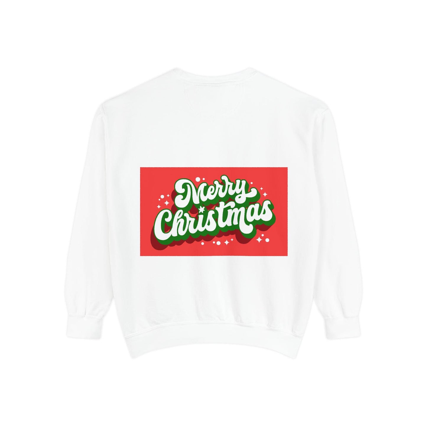 Merry Christmas Garment-Dyed Unisex Sweatshirt - Festive Holiday Crewneck Gift for Family