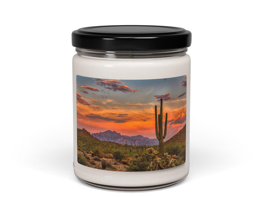 Scented Soy Candle, 9oz,soy candle,az desert landscape, iced latte candle
