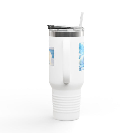 40oz Insulated Travel Mug - Polar Bear Tumbler for Hot & Cold Drinks, Durable Hippie Gift for Women