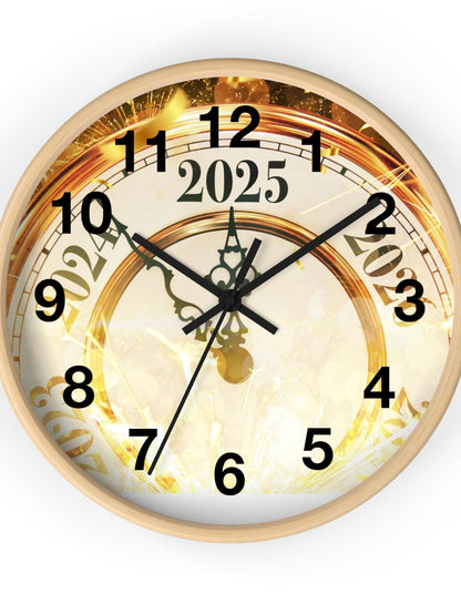 Unique Minimalist Wood Wall Clock: Modern, Silent, Large Decorative Timepiece with Numbers