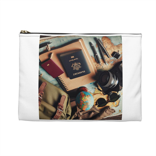 Patterned Zippered Accessory Pouch: Travel Toiletry Bag, Makeup Organizer, Cosmetic Case with T-Bottom