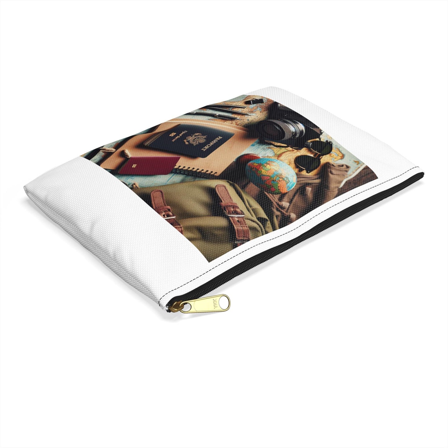 Patterned Zippered Accessory Pouch: Travel Toiletry Bag, Makeup Organizer, Cosmetic Case with T-Bottom