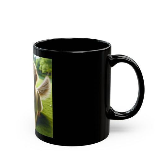 Black Mug (11oz, 15oz) dog mug 3d, golden retriever, mans best friend, cute pet,likeable pet