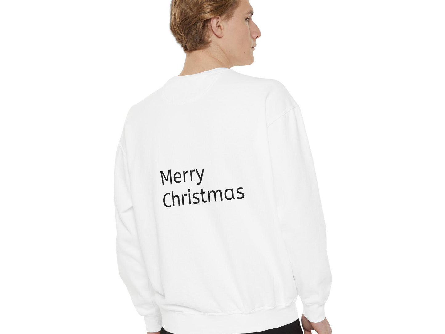 Vintage Inspired Garment-Dyed Unisex Sweatshirt - Merry & Bright Christmas Design with Holly Jolly Charm