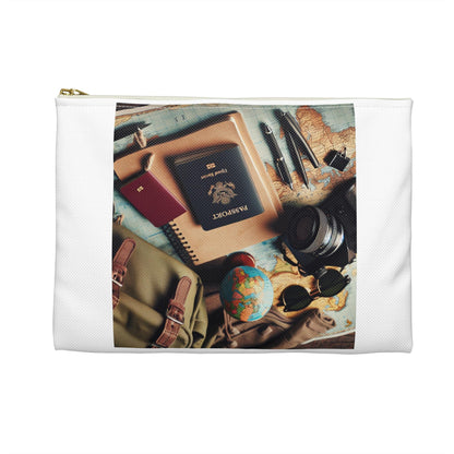 Patterned Zippered Accessory Pouch: Travel Toiletry Bag, Makeup Organizer, Cosmetic Case with T-Bottom