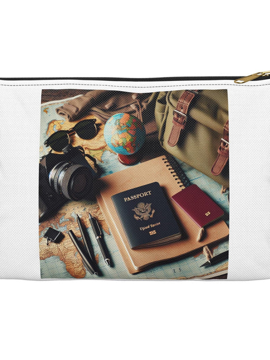 Patterned Zippered Accessory Pouch: Travel Toiletry Bag, Makeup Organizer, Cosmetic Case with T-Bottom
