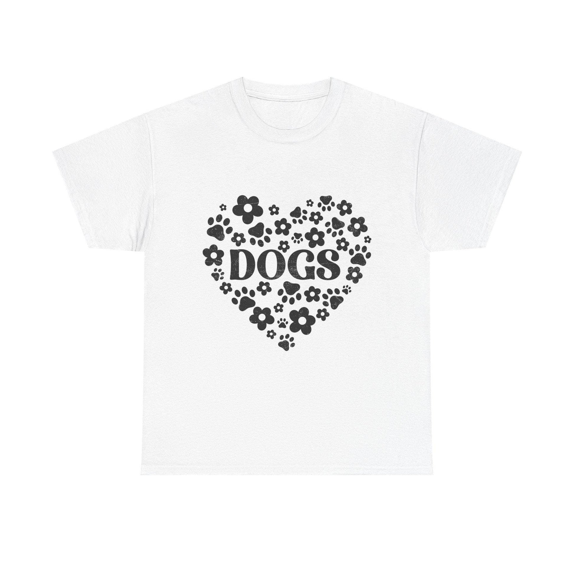 Unisex Heavy Cotton Valentine's Day Dog Heart T-Shirt - Love Gift for Pet Owners - Toddcraft
