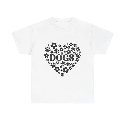 Unisex Heavy Cotton Valentine's Day Dog Heart T-Shirt - Love Gift for Pet Owners - Toddcraft