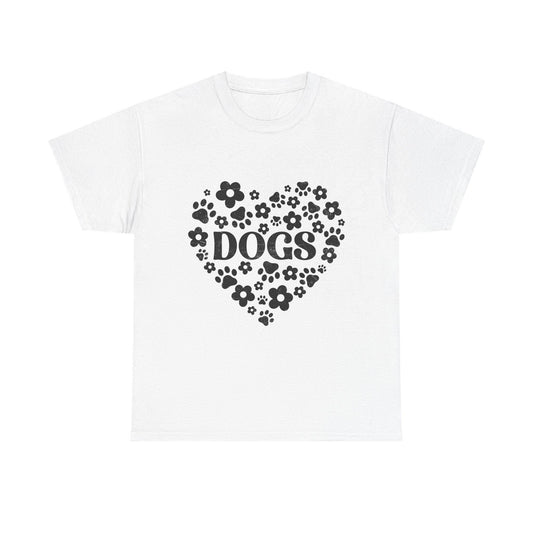 Unisex Heavy Cotton Valentine's Day Dog Heart T-Shirt - Love Gift for Pet Owners - Toddcraft