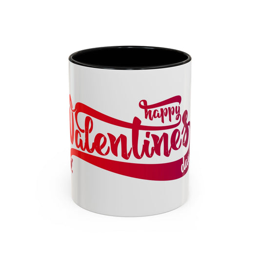 Valentine's Day Accent Coffee Mug - Ceramic Gift Cup for Lovers (11 or 15oz)