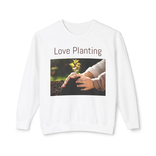 Unisex Lightweight Crewneck Sweatshirt for Plant Lovers - Peace Love Plants Gardening Gift - Toddcraft