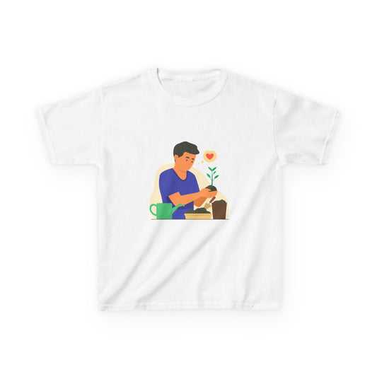 Kids Heavy Cotton Gardening T-Shirt: Retro Planting Design for Nature Lovers and Young Botanists - Toddcraft