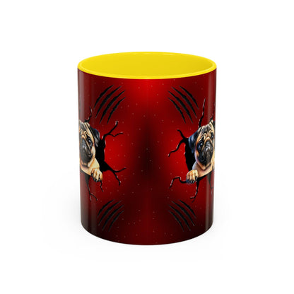 3D Pug Dog Accent Coffee Mug: 11-15 oz Funny Gift for Dog Lovers and Coffee Enthusiasts - Toddcraft