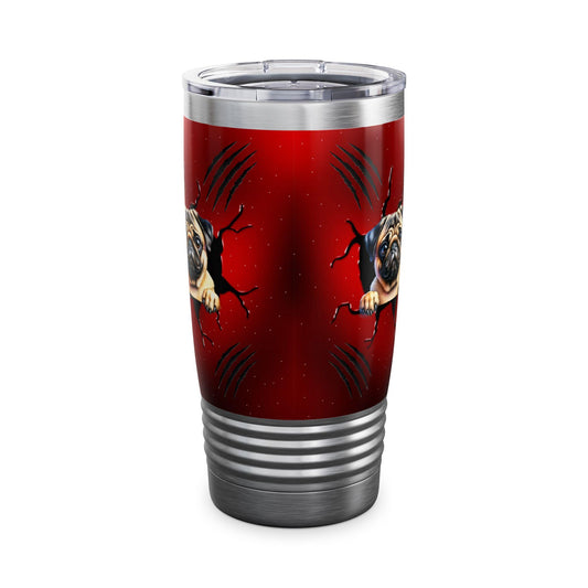 Personalized Dog Mom Tumbler 20oz - Custom Pet Lover Gift, Reusable Cup with Ringneck Wrap, Insulated Coffee Travel Mug - Toddcraft