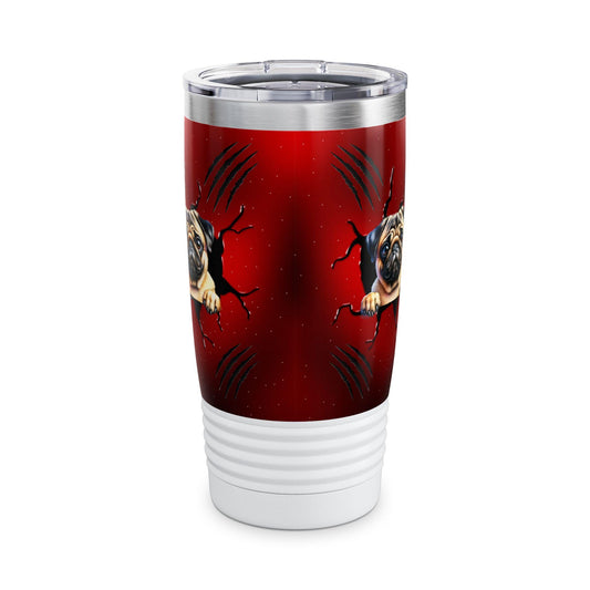 Personalized Dog Mom Tumbler 20oz - Custom Pet Lover Gift, Reusable Cup with Ringneck Wrap, Insulated Coffee Travel Mug - Toddcraft