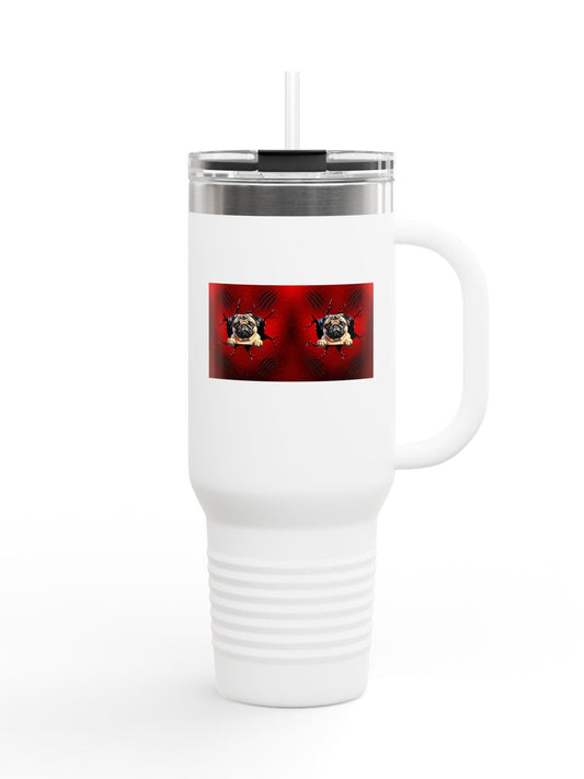 40oz Insulated Pug Travel Mug - Stainless Steel Tumbler for Hot & Cold Drinks, Cute Dog Lover Gift - Toddcraft
