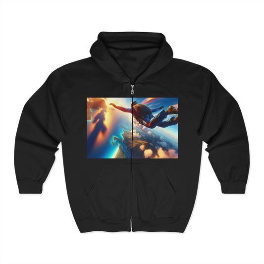 Skydiving Full Zip Hoodie - Comfortable Sweatshirt for Skydivers and Extreme Sports Enthusiasts - Toddcraft