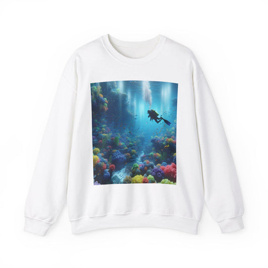 Underwater Adventure Love Crewneck: Soft Scuba-Inspired Sweatshirt for Women's Oceanic Exploration - Toddcraft