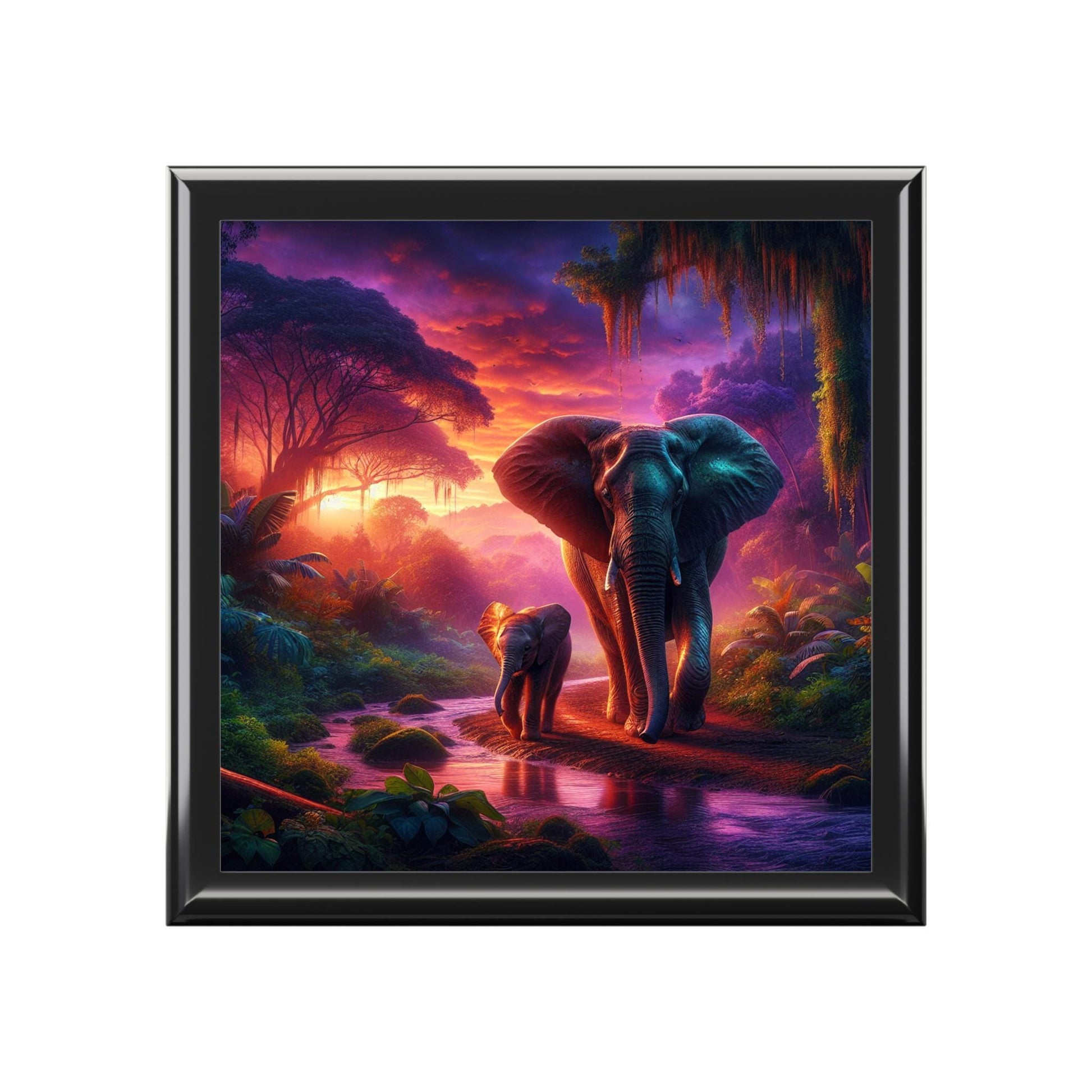 Colorful Elephant Jewelry Box: Handcrafted Storage for Nature Enthusiasts and Wildlife Admirers - Toddcraft